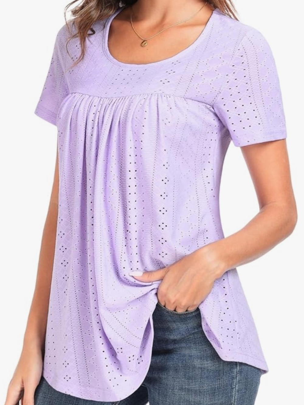 Lavender Eyelet top 2xl